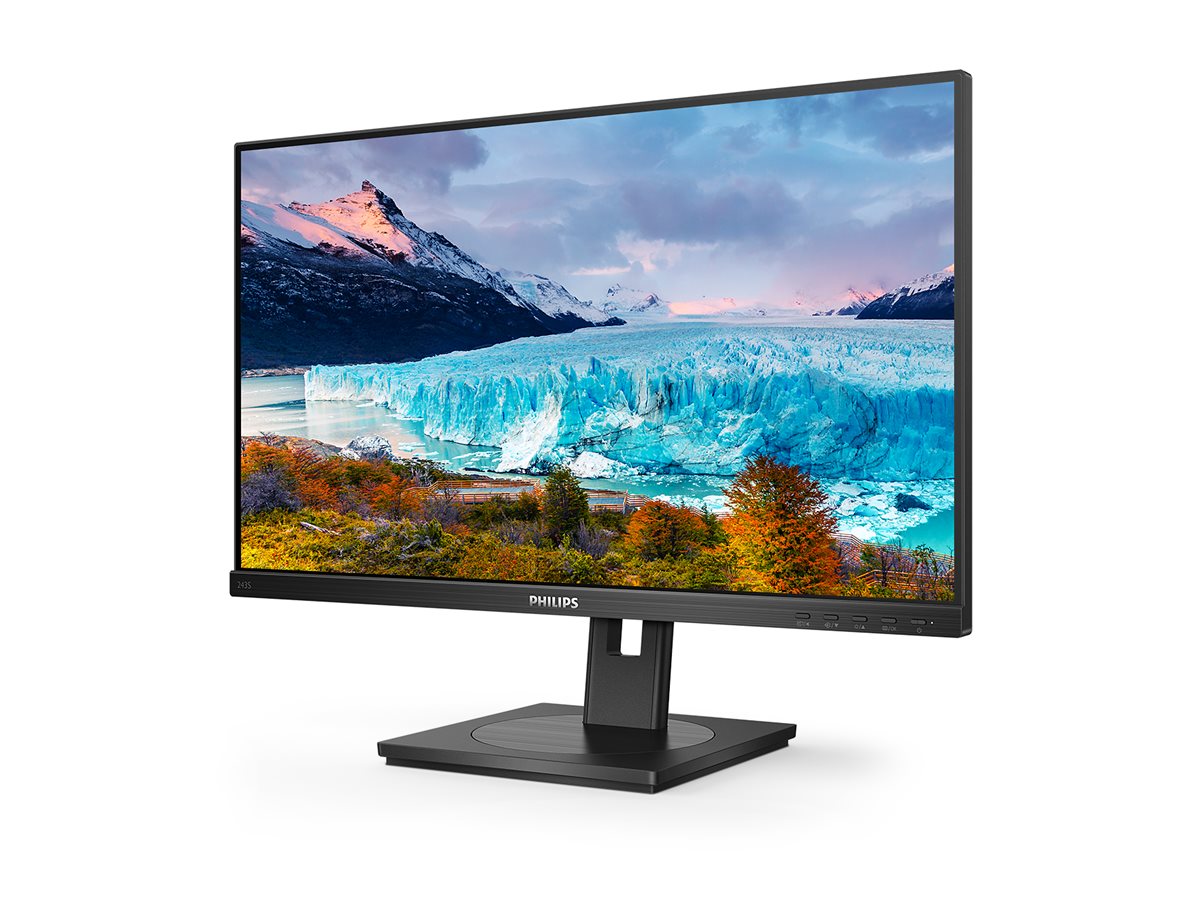 PHILIPS 243S1 Écran LED - 24"-1920 x 1080 Full HD @ 75 Hz - IPS - 300 cd/m² - 1000:1 - 4 ms - HDMI, DP, USB-C - haut parleur- LAN