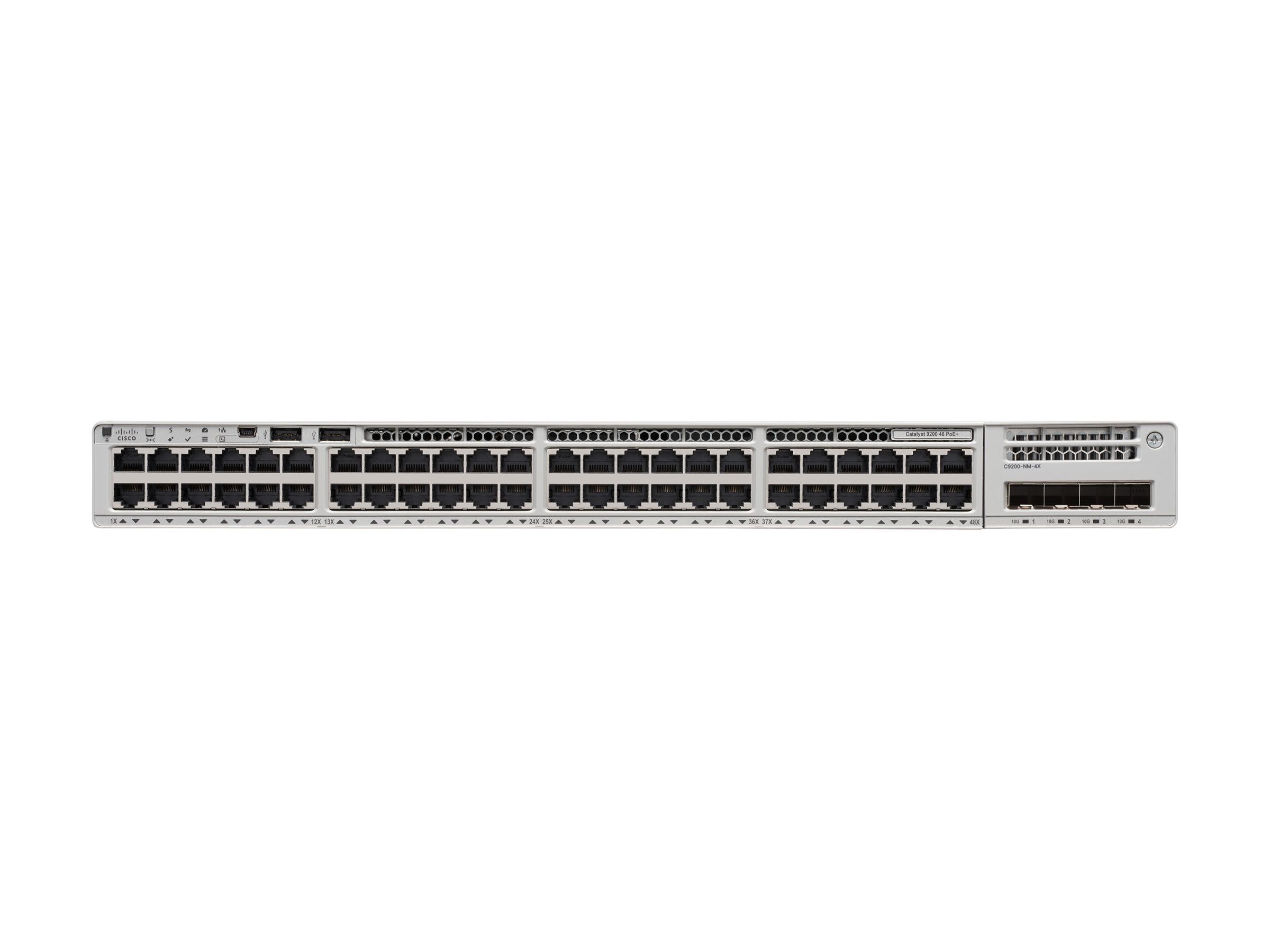 CISCO Catalyst 9200 48-port partial PoE Network Advantage DNA subscription required