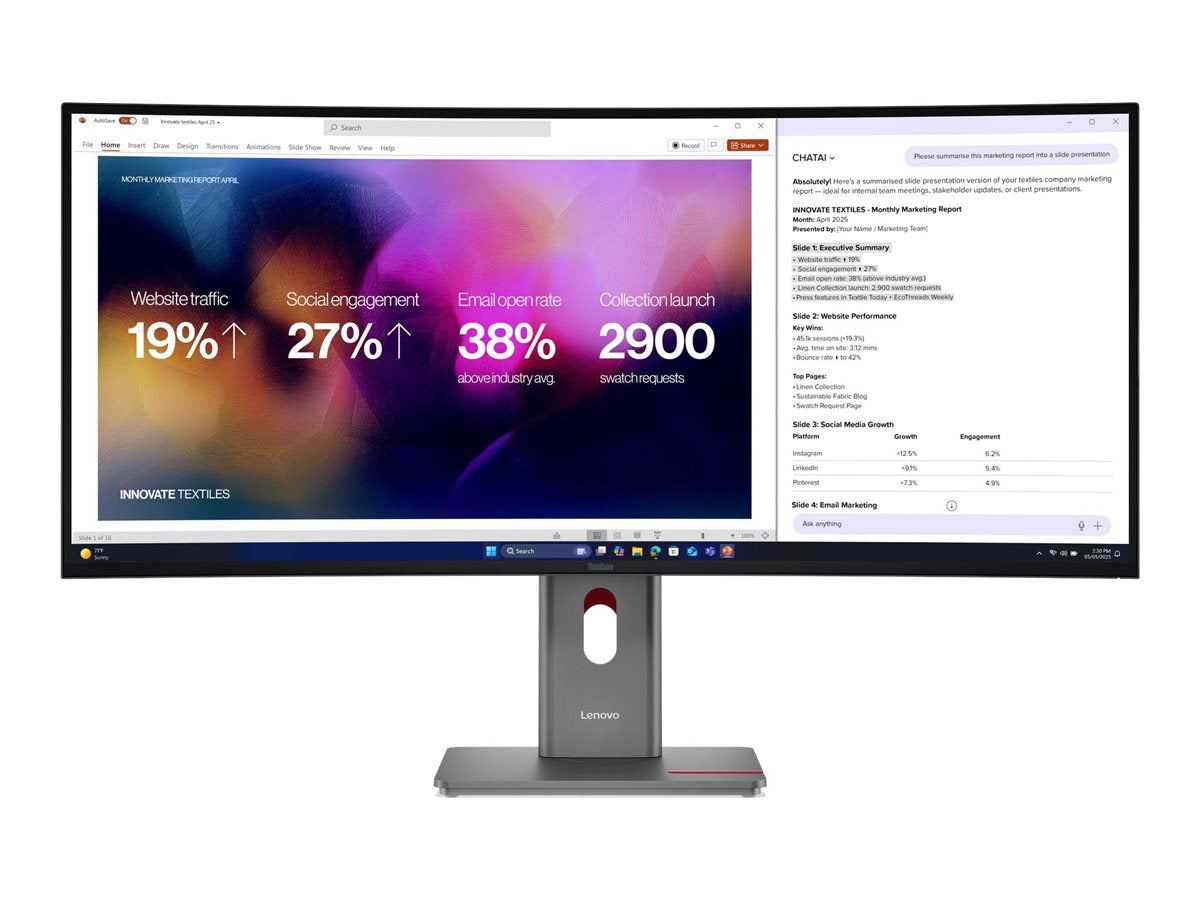 LENOVO ThinkVision P40WD-40 40p ECO-IPS 5120 x 2160 21:9 120Hz 300cd/m2 8ms HDMI DP