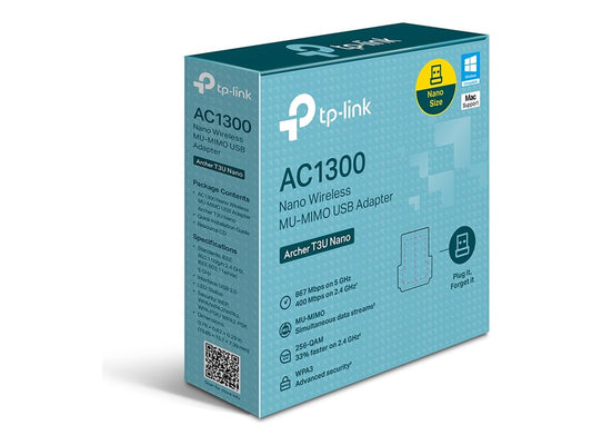 TP-LINK AC1300 Mini Dual Band Wi-Fi USB Adapter 867Mbps at 5GHz + 400Mbps at 2.4GHz USB 3.0 MU-MIMO