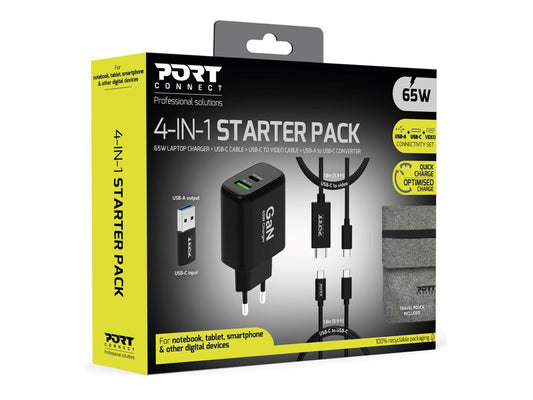 PORT DESIGNS 4in1 Starter Pack 65W GaN Charger