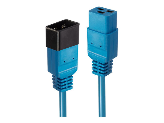 LINDY 1m IEC C19 to C20 Extension Cable Blue