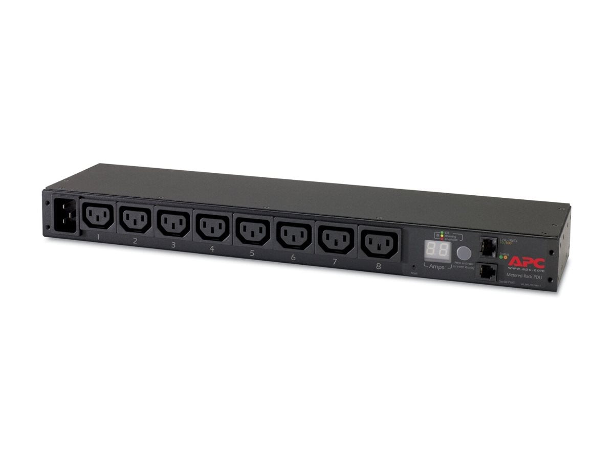 APC Metered Rack PDU AP7821B Rack AC 100-240V Ethernet 10/100 input IEC 60320 C20 oc 8 power IEC 60320 C13 1U 2.4m cord
