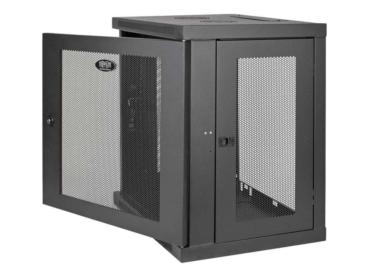 EATON TRIPPLITE 12U Wall Mount Rack Enclosure Server Cabinet w/ Door & Side Panels Rack cabinet wall mountable Black 12U 19