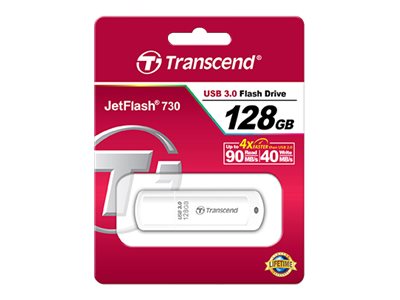 TRANSCEND 128Go ClÃ© USB 730 USB 3.0 Classique - Blanc