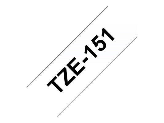 BROTHER P-TOUCH TZE-151 noir sur clear 24mm