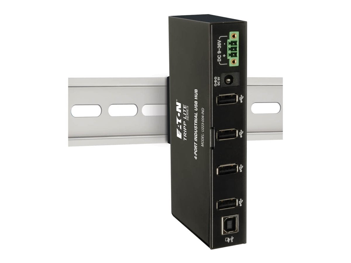 EATON TRIPPLITE 4-Port Rugged Industrial USB 2.0 Hi-Speed Hub w 15KV ESD Immunity Metal Mountable Hub 4 x USB 2.0