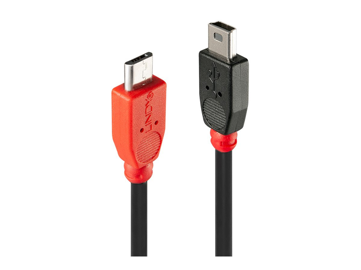 LINDY USB 2.0 Cable Type Micro-B/Mini-B OTG 1m Micro-B plug to Mini-B plug