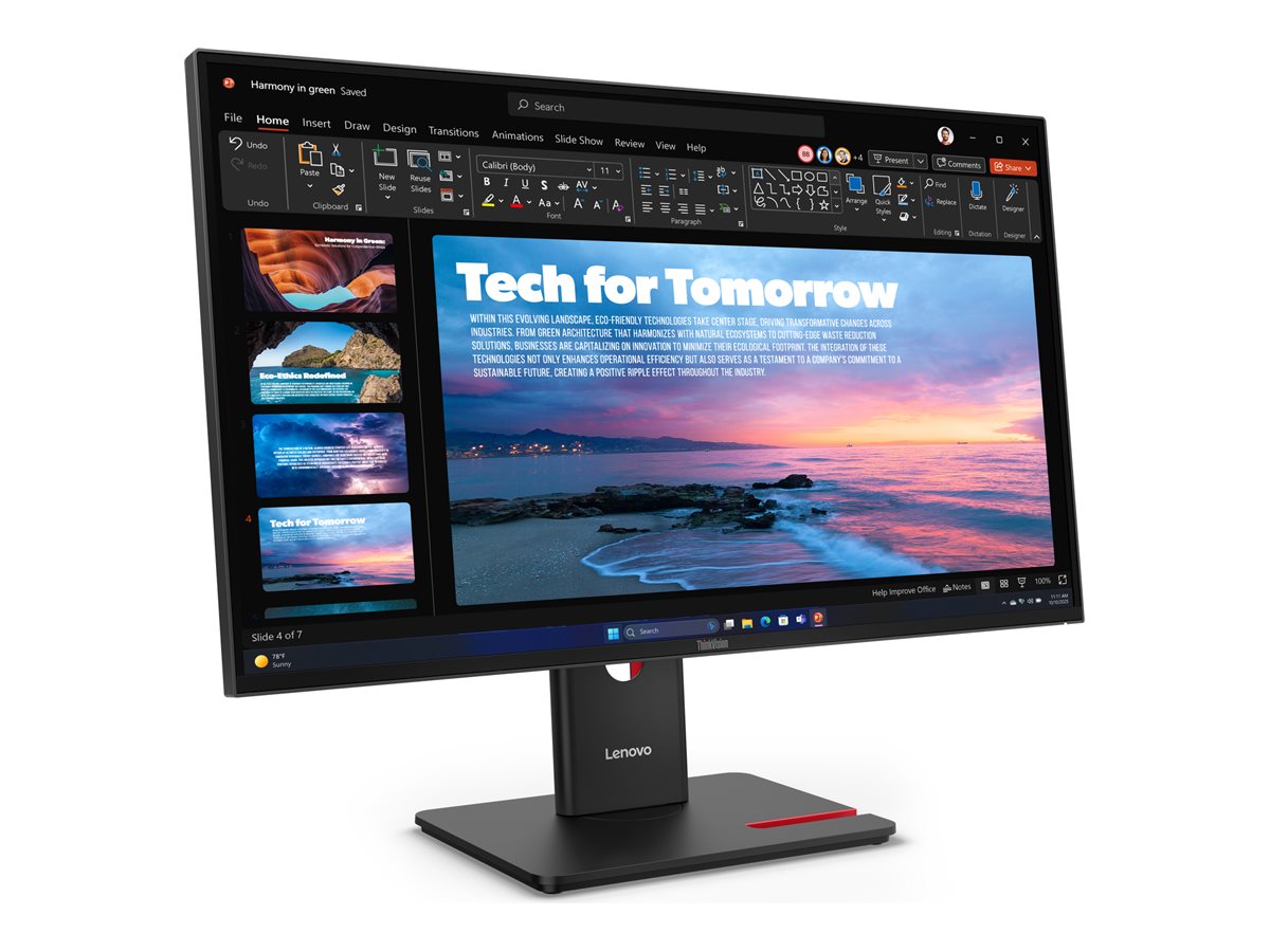 LENOVO ThinkVision T27qd-40 LED Écran 27p 2560x1440 QHD 120Hz IPS 350cd/m2 HDR10 4ms HDMI DisplayPort DaisyChain USB-C Dock 96W