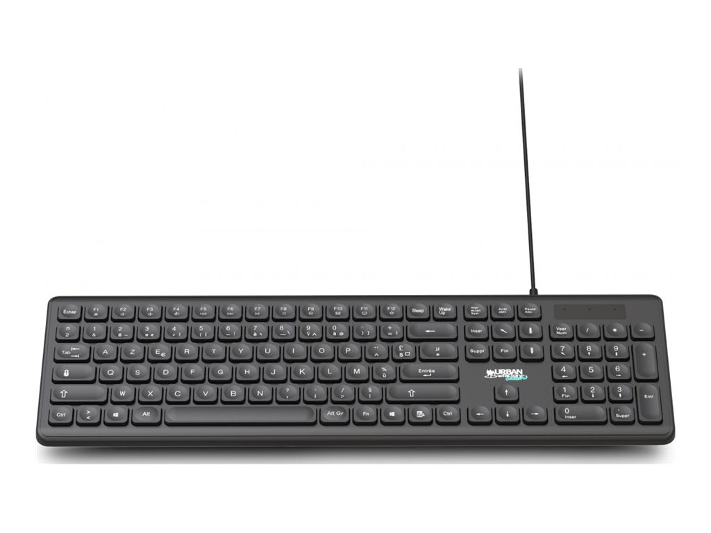 URBAN FACTORY 104key wired keyboard Flat and ergonomic scissor keys Lighted indicators