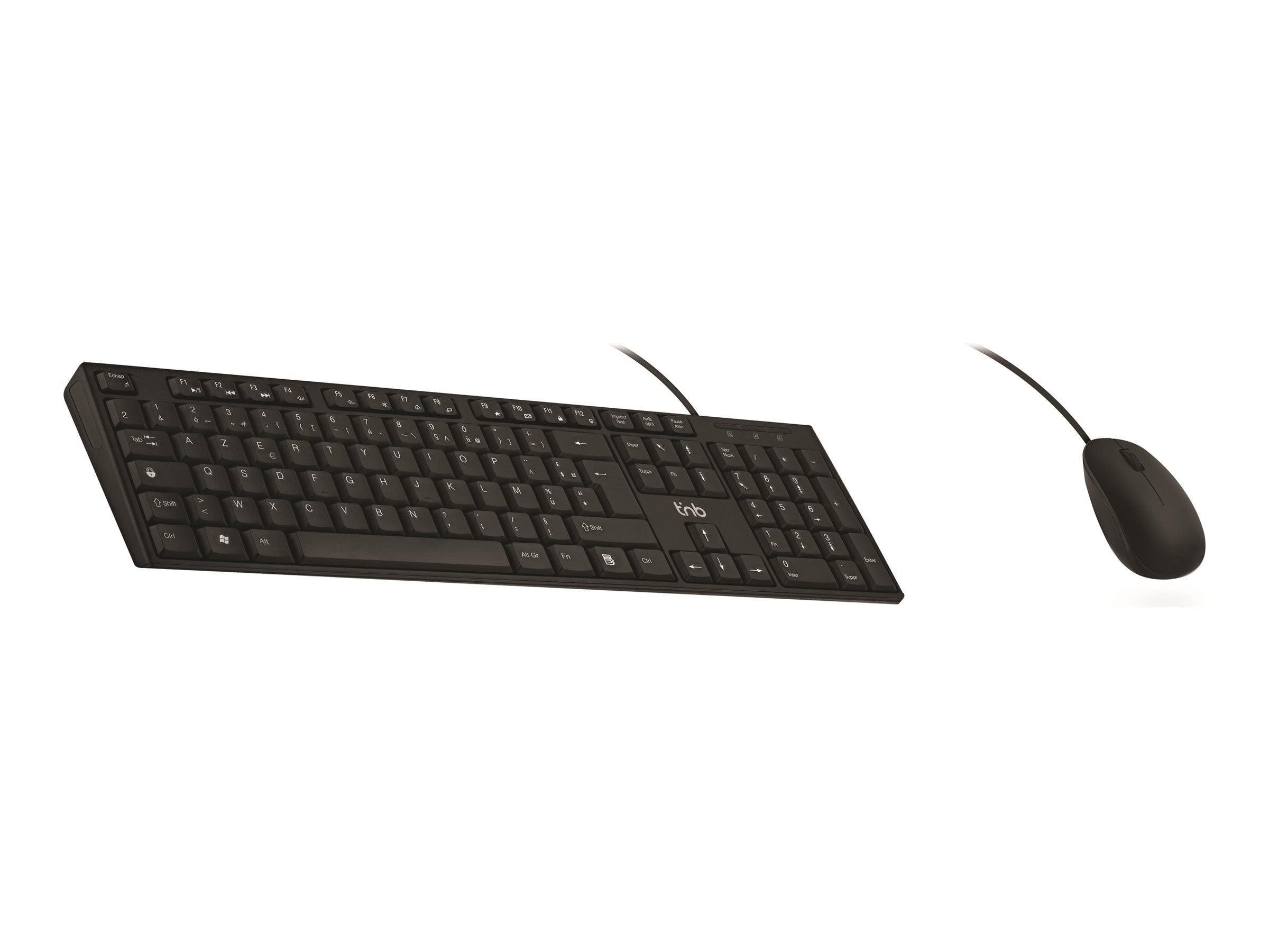 TNB CLASSY - Combo clavier et souris filaires - AZERTY - noir (FR)