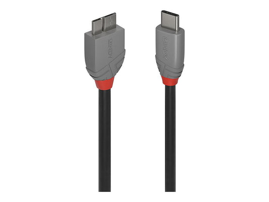 LINDY 3m USB 3.2 Type C to Micro-B Cable Anthra Line