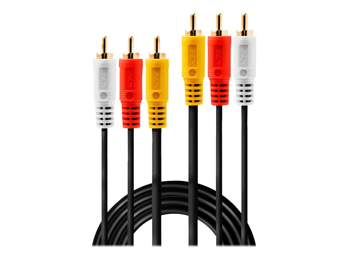 LINDY Audio Video Cable 3xPhono 10m 3xRCA 1xV/2xA m/m goldplated