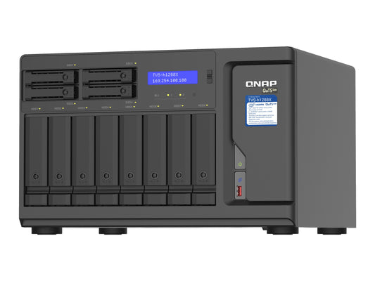 QNAP 12-Bay TurboNAS 8x3.5p HDD + 42.5p SSD SATA 6G Intel Xeon W-1250 6 cores 12 threads 3.3GHz 16Go DDR4 ECC RAM
