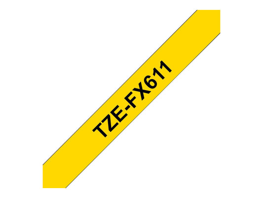 BROTHER P-TOUCH TZE-FX611 noir sur jaune  6 mm