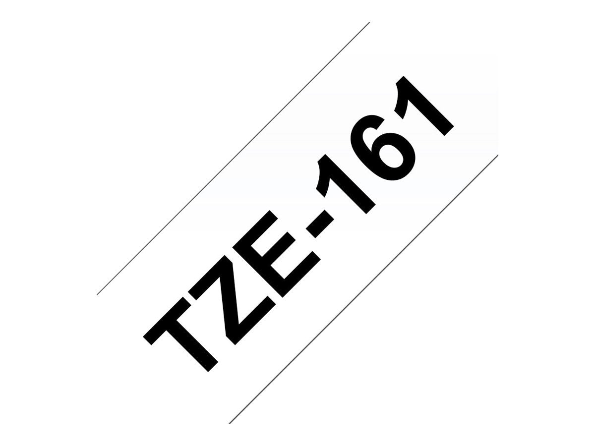 BROTHER P-TOUCH TZE-161 noir sur clear 36mm