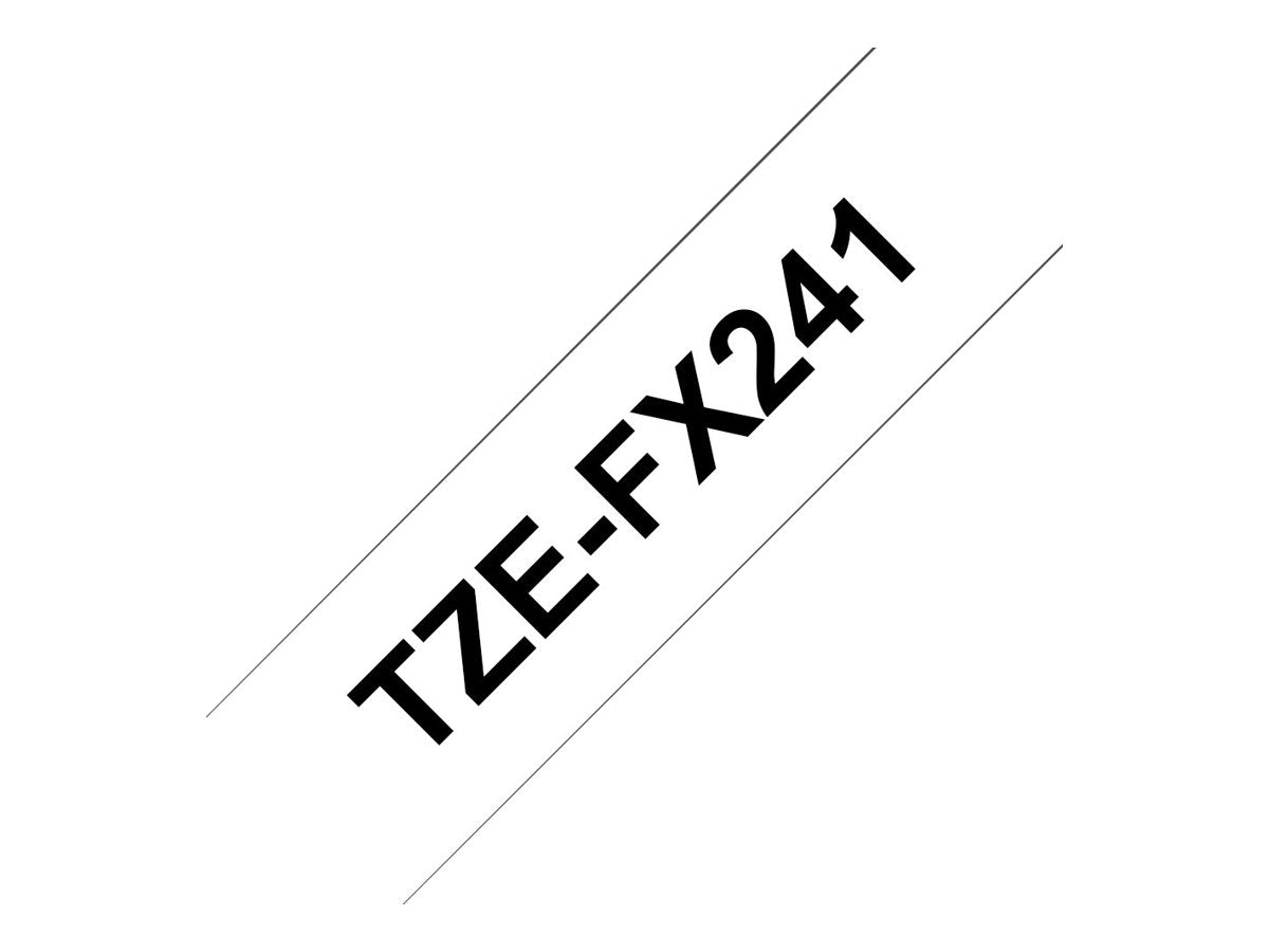 BROTHER P-TOUCH TZE-FX241 noir sur blanc 18mm