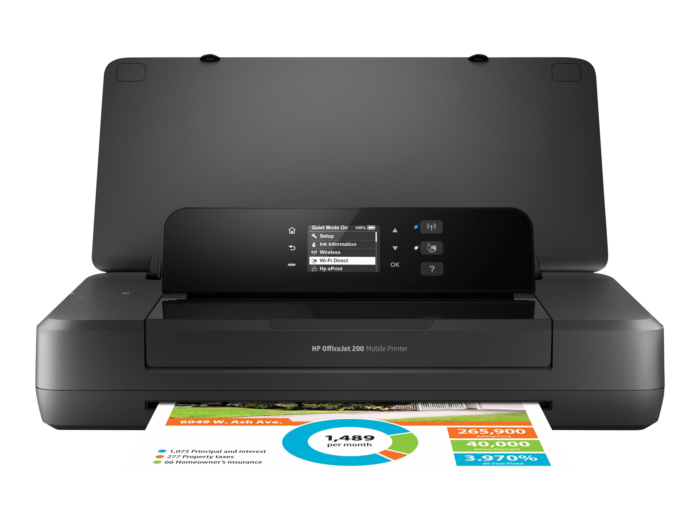 HP Officejet 200 Mobile Printer Printer colour inkjet A4 1200x1200dpi 20ppm mono 19ppm colour 50sheets USB Wi-Fi