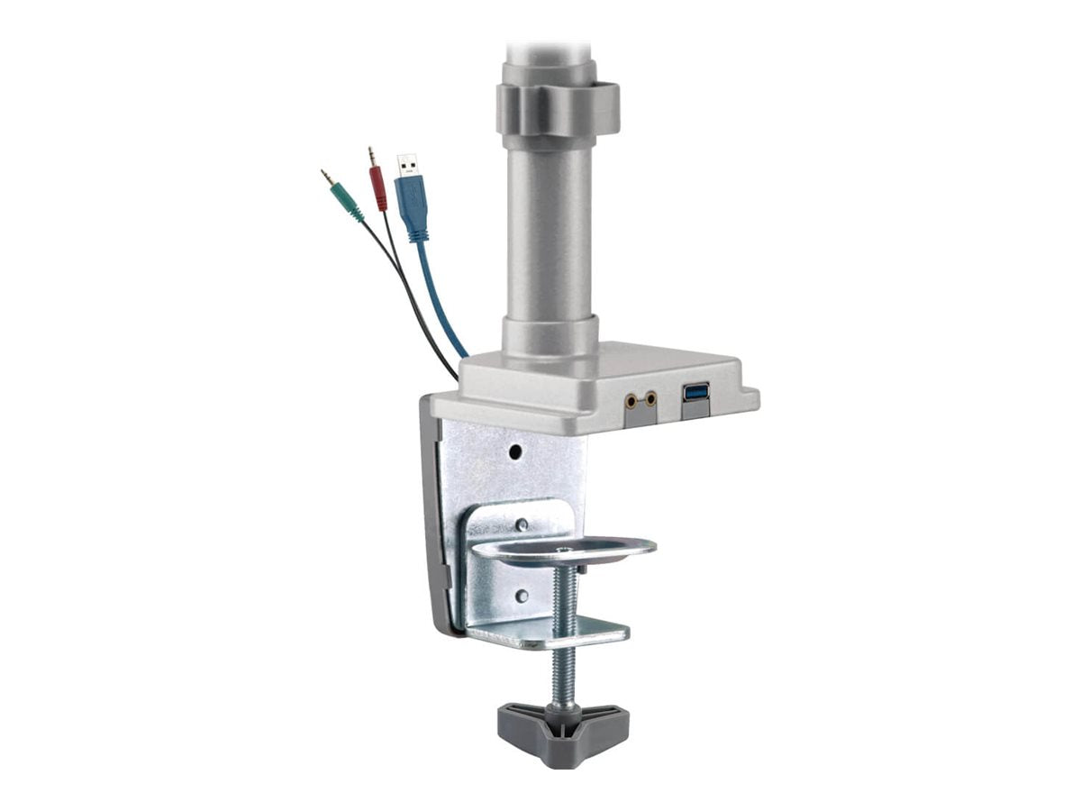 EATON TRIPPLITE Dual-Display Flex-Arm Mount for 13p to 34p Monitors - Clamp or Grommet USB Audio Ports