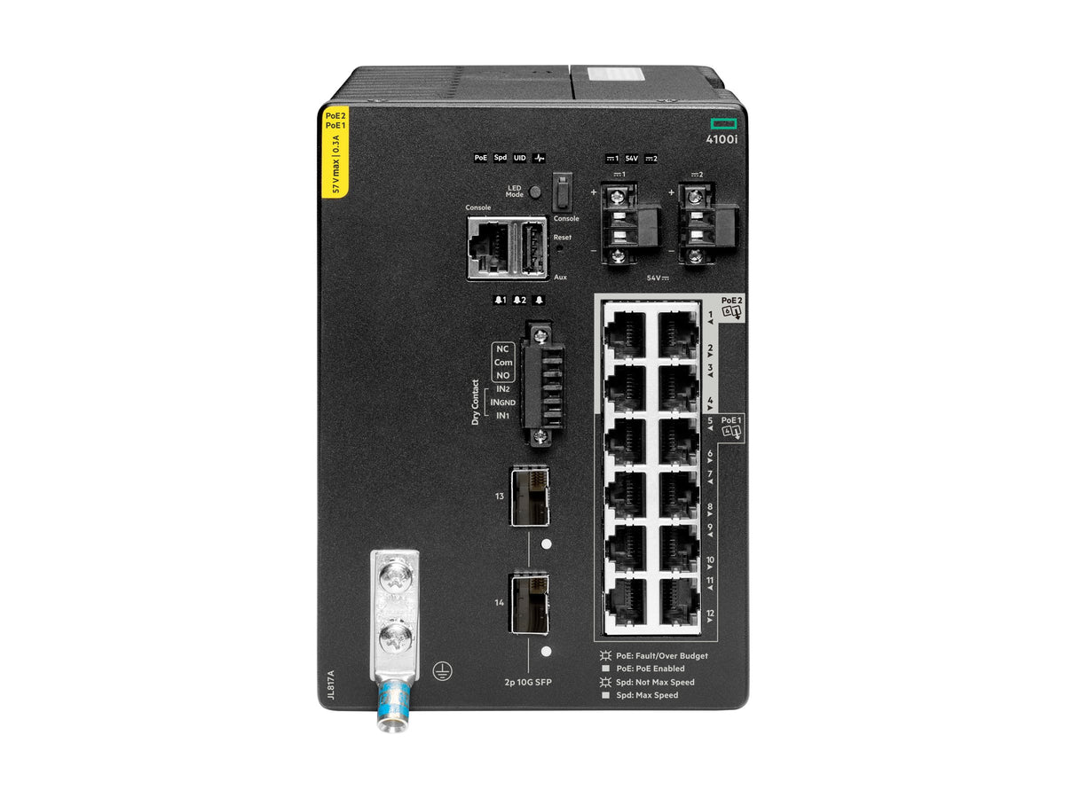HPE Aruba 4100i Switch 12G 8 Port Class 4 PoE and 4 Port Class 6 PoE 2 SFP+ Layer 2 Web GUI CLI NetEdit REST APIs
