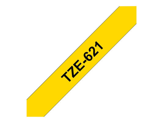 BROTHER P-TOUCH TZE-621 noir sur jaune  9mm