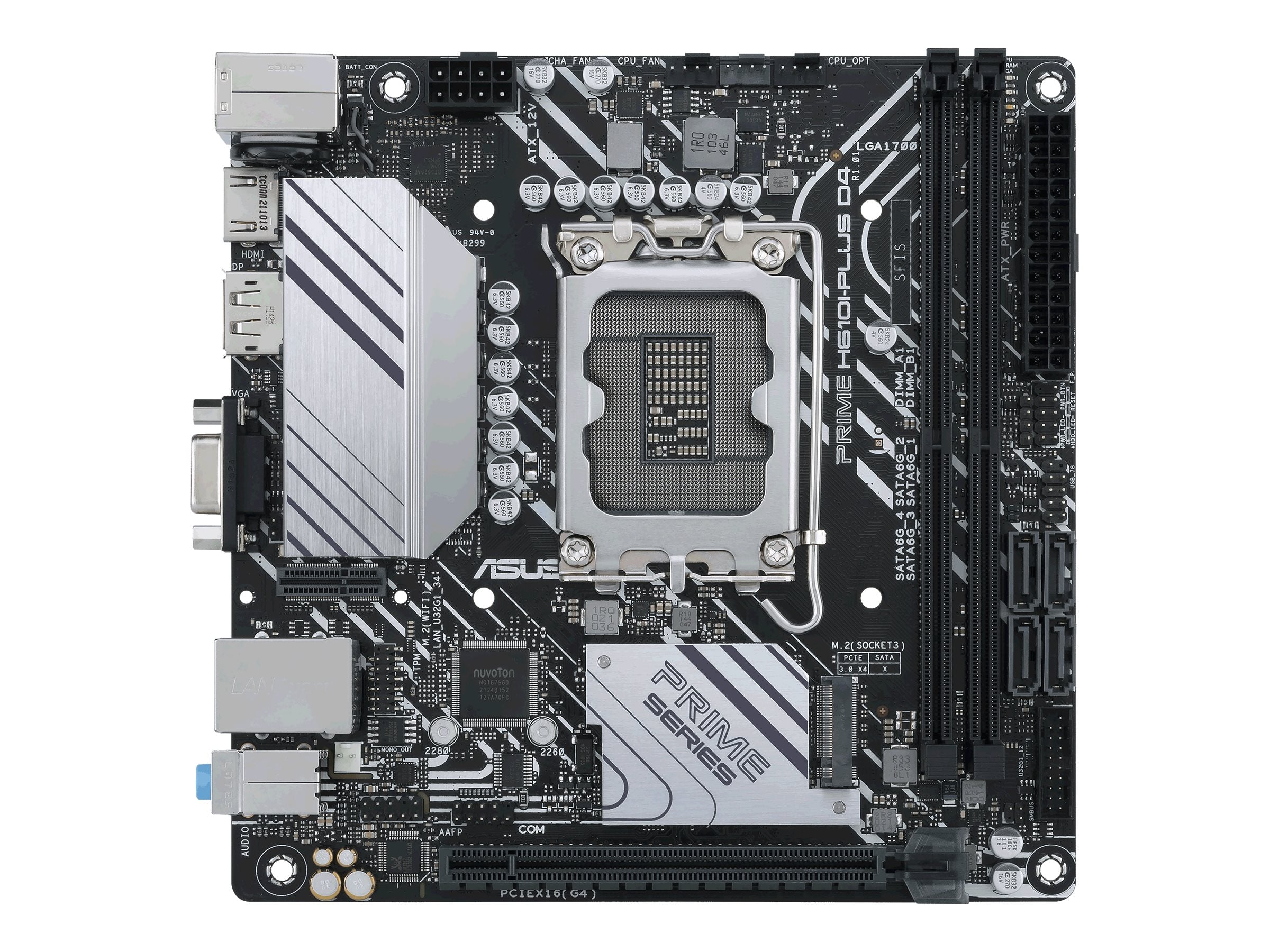 ASUS PRIME H610I-PLUS D4-CSM Intel H610 LGA 1700 2DDR4 1xPCIe 4.0/3.0 x16 1xM.2 4xSATA 6Gb/s 4xUSB 3.2 Mini ITX MB