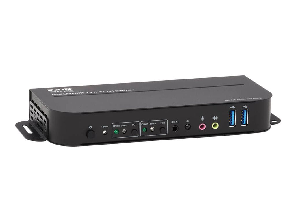 EATON TRIPPLITE DisplayPort USB KVM Switch 2-Port 4K 60Hz HDR DP 1.4 USB Cables KVM / audio / USB switch 2 x KVM / audio / USB