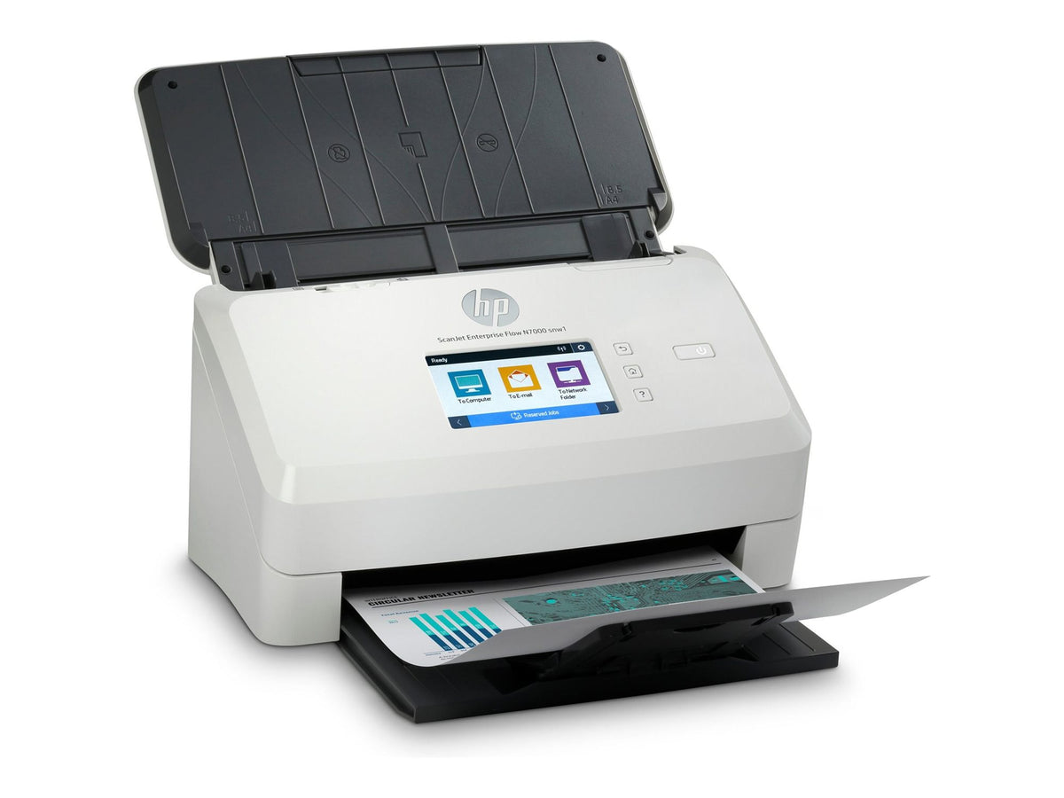 HP ScanJet Enterprise Flow N700 de document scanner CMOS CIS Duplex 216x3100mm 600x600dpi 75ppm ADF 80sheets 7500scans LAN Wi-Fi