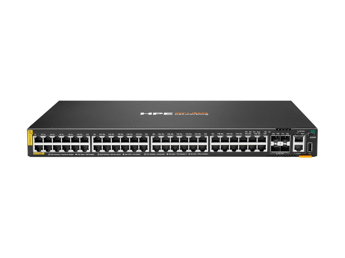 HPE Aruba Networking CX 6200F 48G Class-4 PoE 4SFP+ 740W Switch (EN)