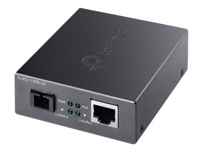 TP-LINK 10/100 Mbps RJ45 to 100 Mbps Single-mode SC WDM Bi-Directional Fiber Converter With 1-Port PoE