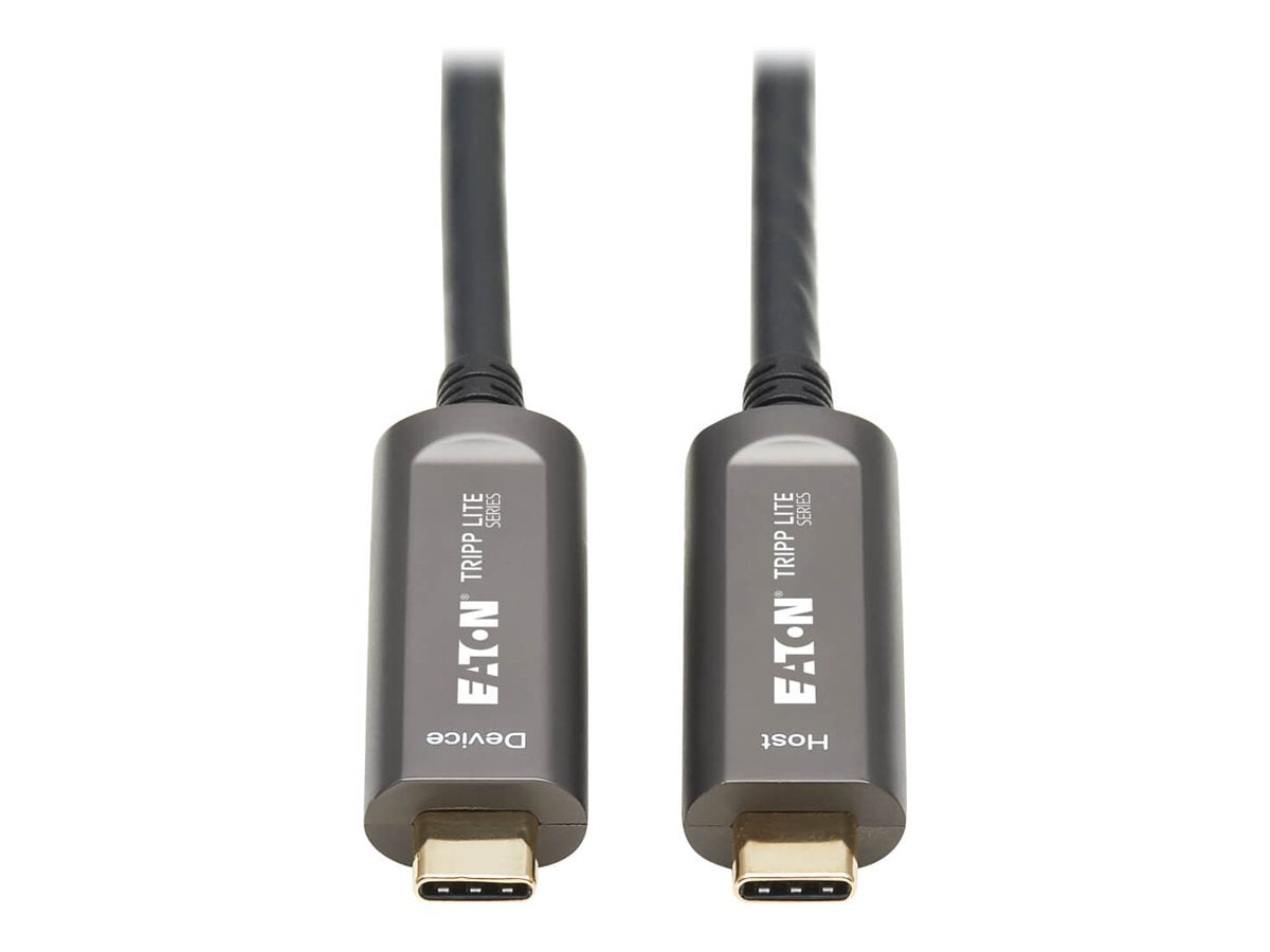 EATON TRIPPLITE USB-C AOC Cable M/M - USB 3.2 Gen 2 10 Gbps Plenum-Rated Fiber Active Optical Cable - Black 10m