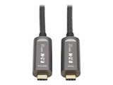 EATON TRIPPLITE USB-C AOC Cable M/M - USB 3.2 Gen 2 10 Gbps Plenum-Rated Fiber Active Optical Cable - Black 10m