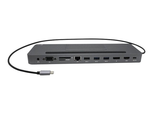 I-TEC USB-C Metal 4K 3xDisplay DS 1xHDMI 1xVGA 1xDP 1xSD+1xmicroSD Cardreader 1xGLAN 1x3.5mm Audio 2xUSB 3.0 2xUSB 2.0 1xUSB-C PD