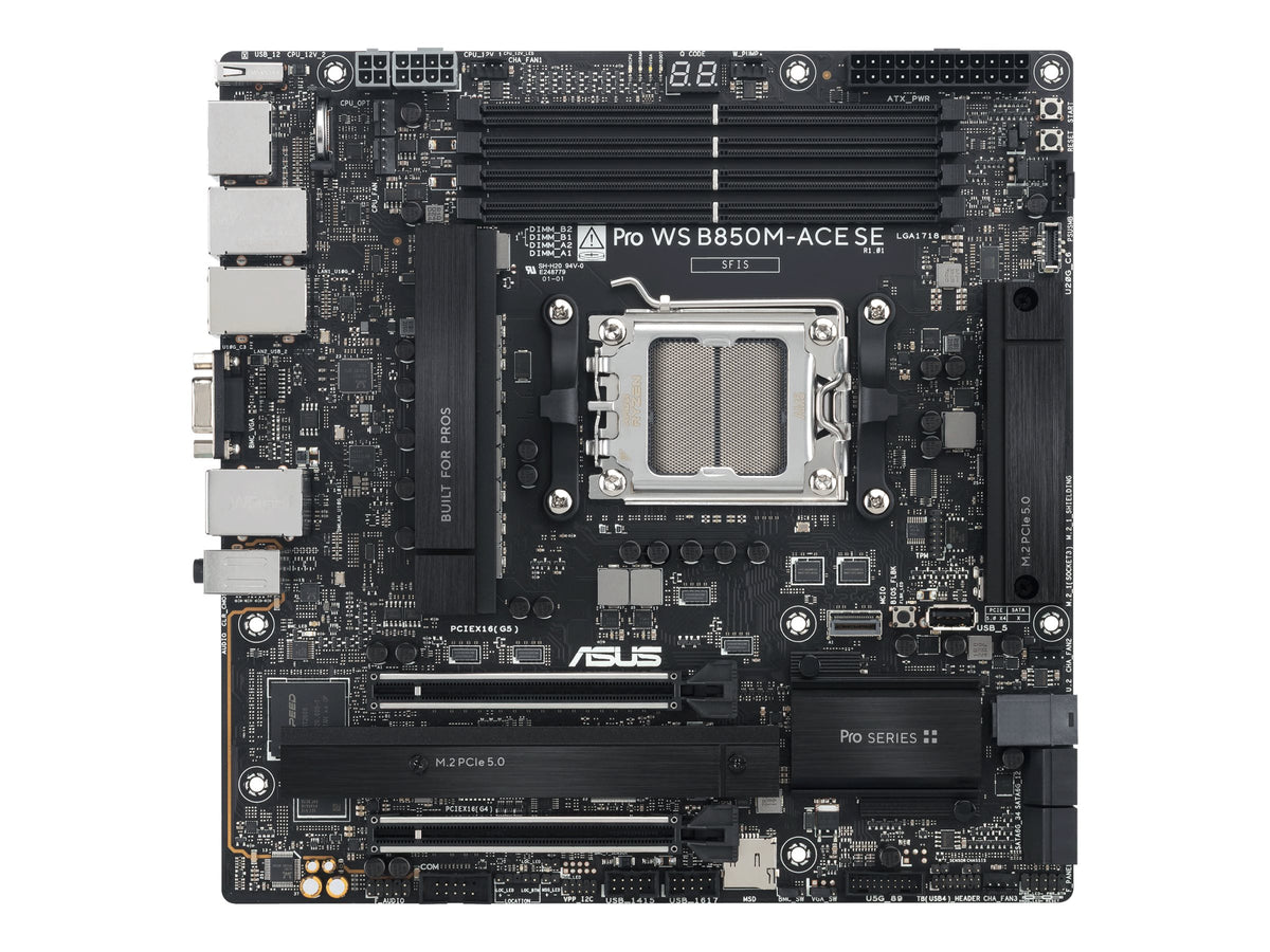 ASUS Pro WS B850M-ACE SE AM5 AMD Micro-ATX motherboard 4xDDR5 PCIe 5.0 2xM.2 1xHDMI 2xDisplayPort 1xVGA 4xSATA