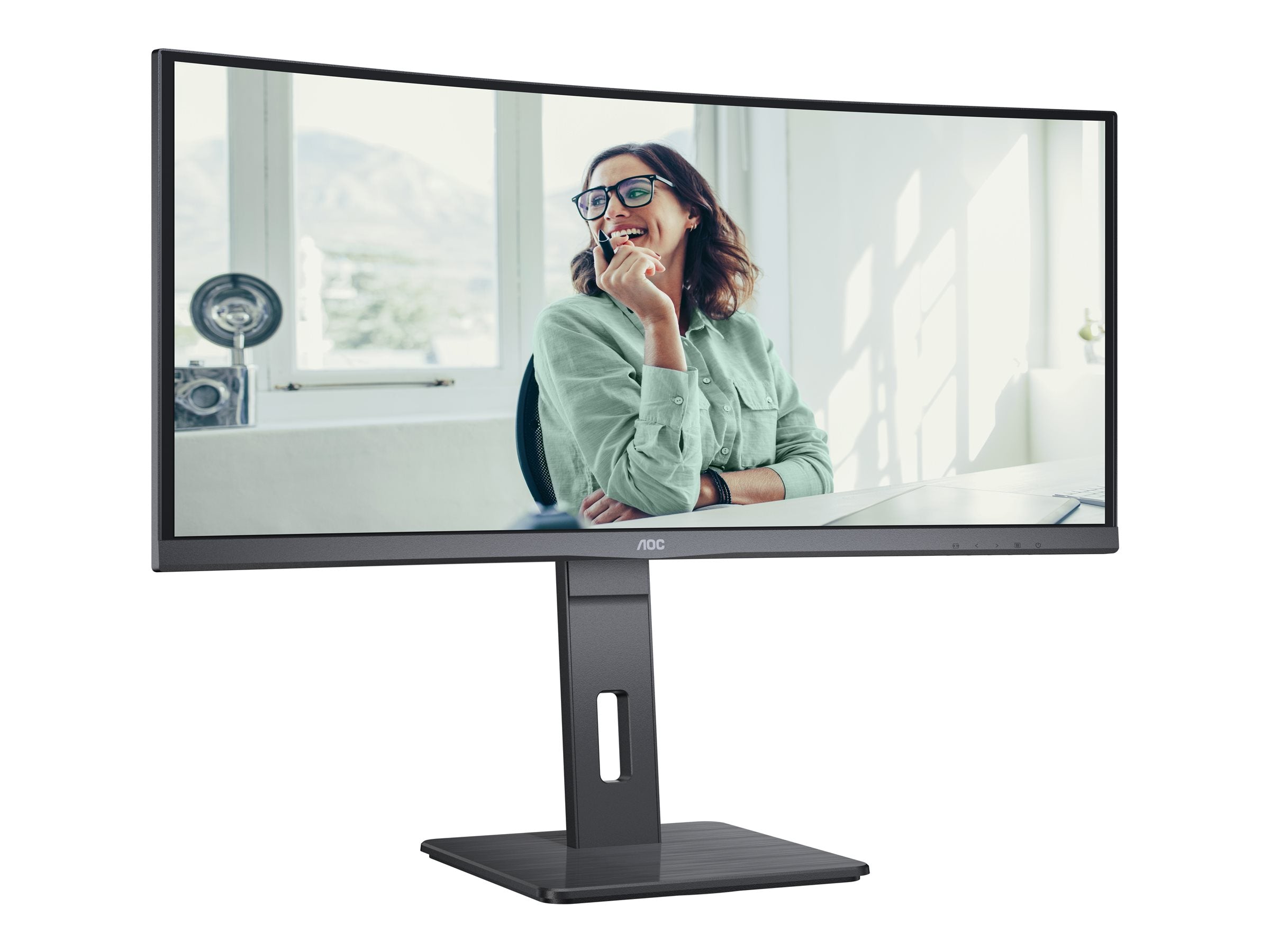 AOC CU34P3CV écran incurvé- 34" - 3440 x 1440 UWQHD @ 100 Hz - VA - 300 cd/m² - 3000:1 - 4ms - HDMI, DP, USB-C - HAS - Haut parleurs