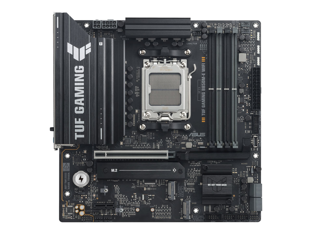 ASUS TUF GAMING B850M-E WIFI AMD AM5 mATX motherboard 4xDDR5 PCIe 5.0 3xM.2 1xHDMI 1xDisplayPort 4xSATA