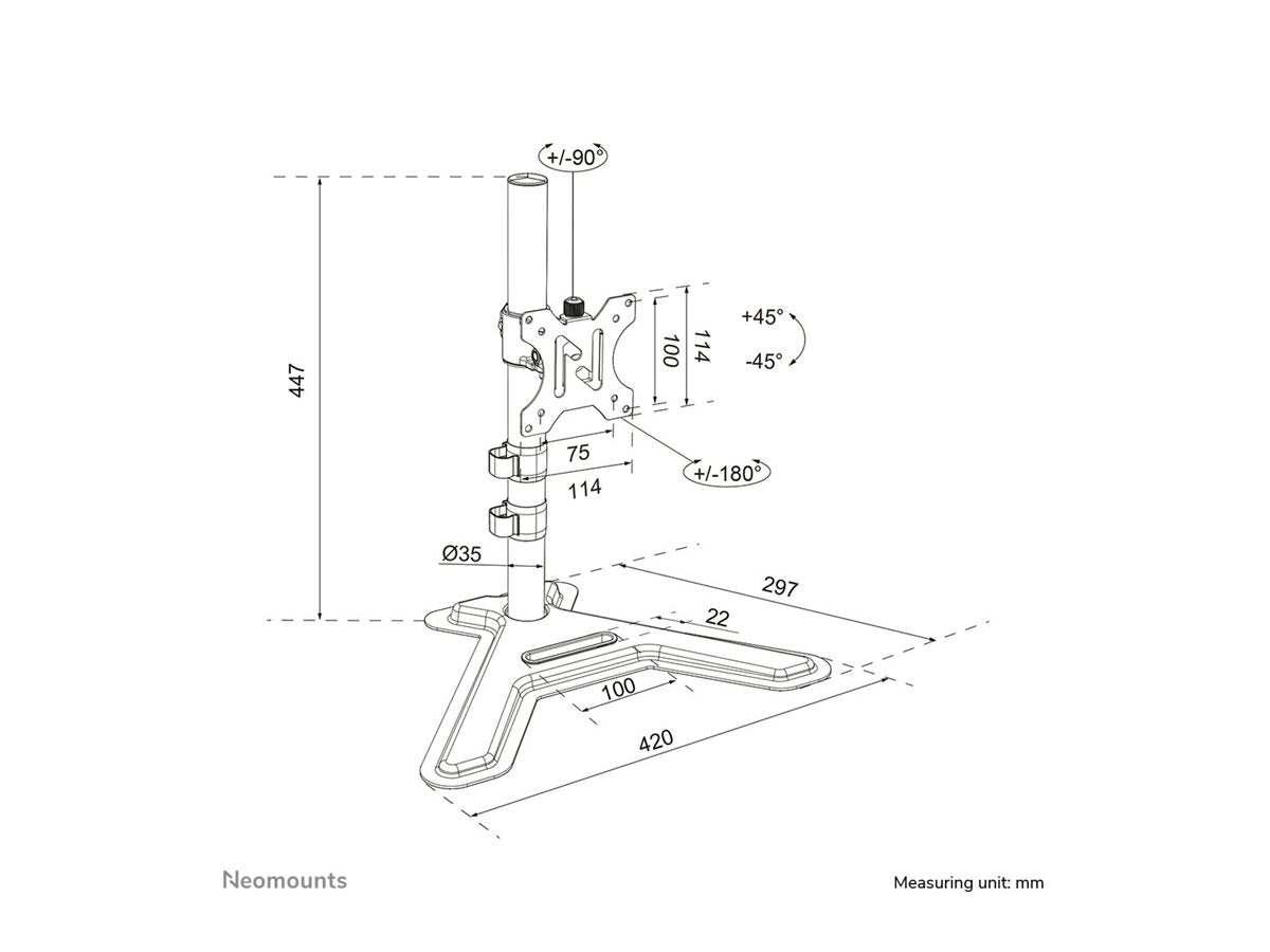 Neomounts DS45-600BL1 Single monitor sta