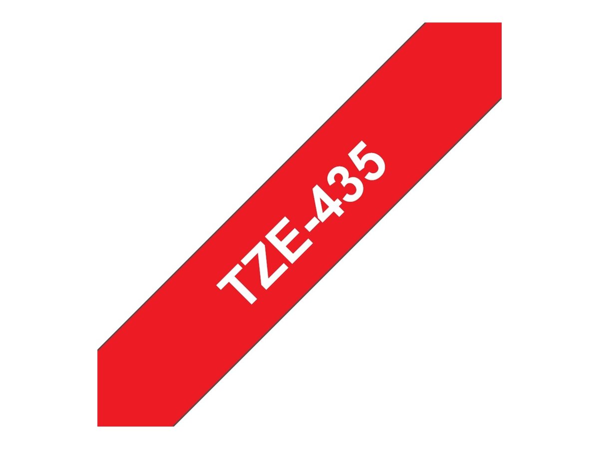 BROTHER P-TOUCH TZE-435 blanc sur rouge 12mm