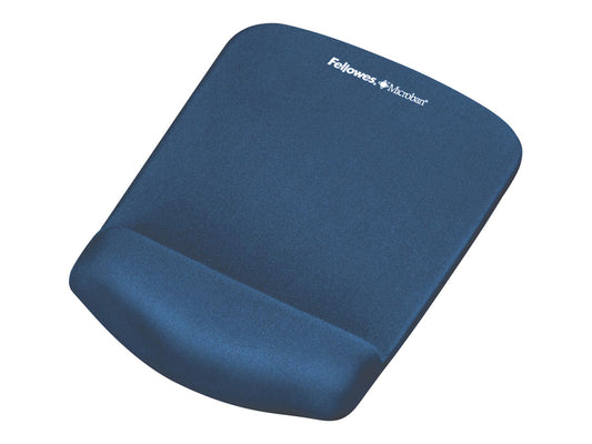 FELLOWES Tapis de souris - Repose poignet PlushTouch™ - Bleu - Antibactérien