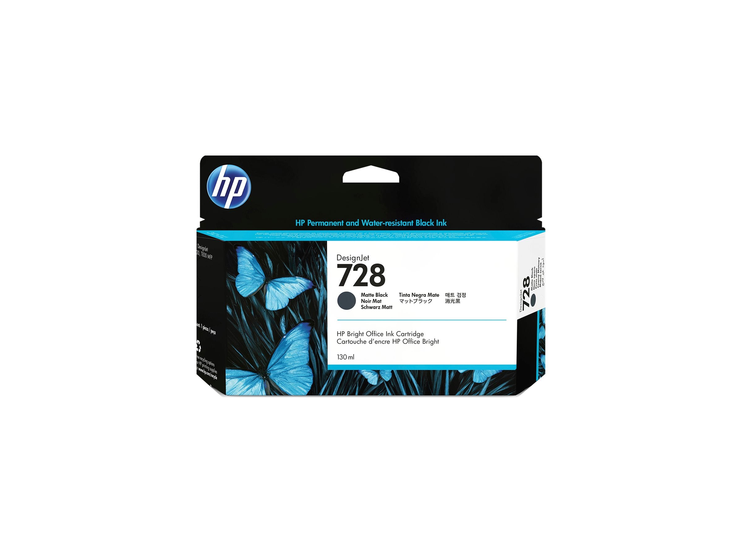 HP 728 130-ml Matte Black DesignJet Ink Cartridge