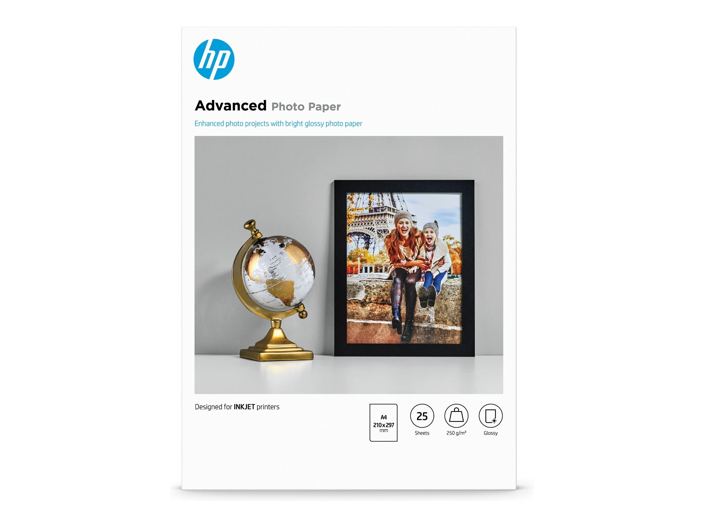 HP original Q5456A Advanced glossy photo paper Ink cartridge 250g/m2 A4 25 sheets 1-pack
