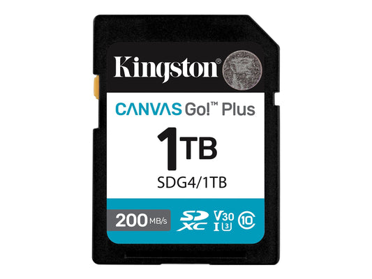 KINGSTON 1To SDXC Canvas Go Plus Gen4 200Mo/s C10 UHS-I U3 V30