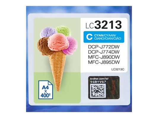 BROTHER LC3213C High capacity 400-page cyan ink cartridge