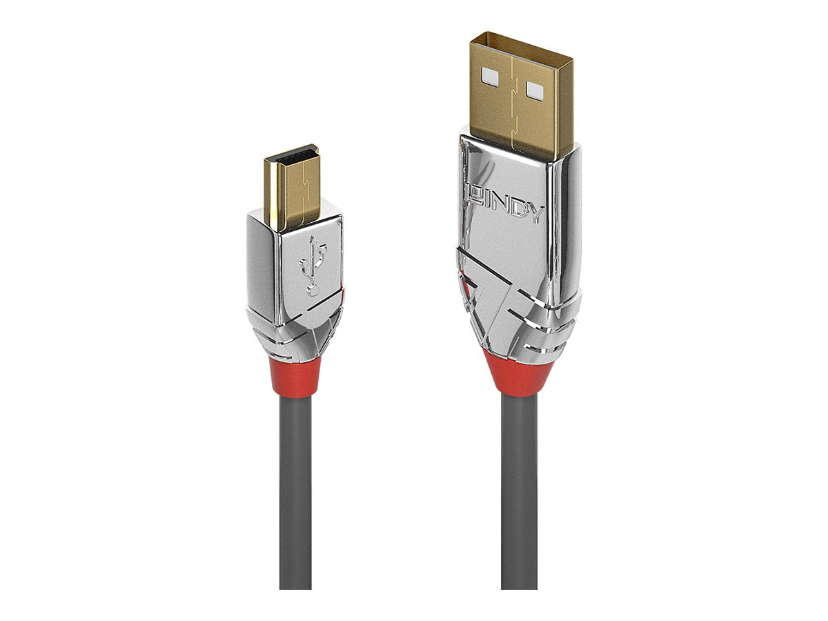LINDY 0.5m USB 2.0 Type A/Mini-B Cable Cromo Line 480Mbit/s