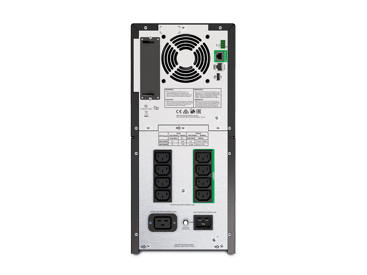APC Smart-UPS SMT3000IC UPS AC 220/230/240V 2700Watt 3000VA RS-232 USB output connectors 9 Black with APC SmartConnect