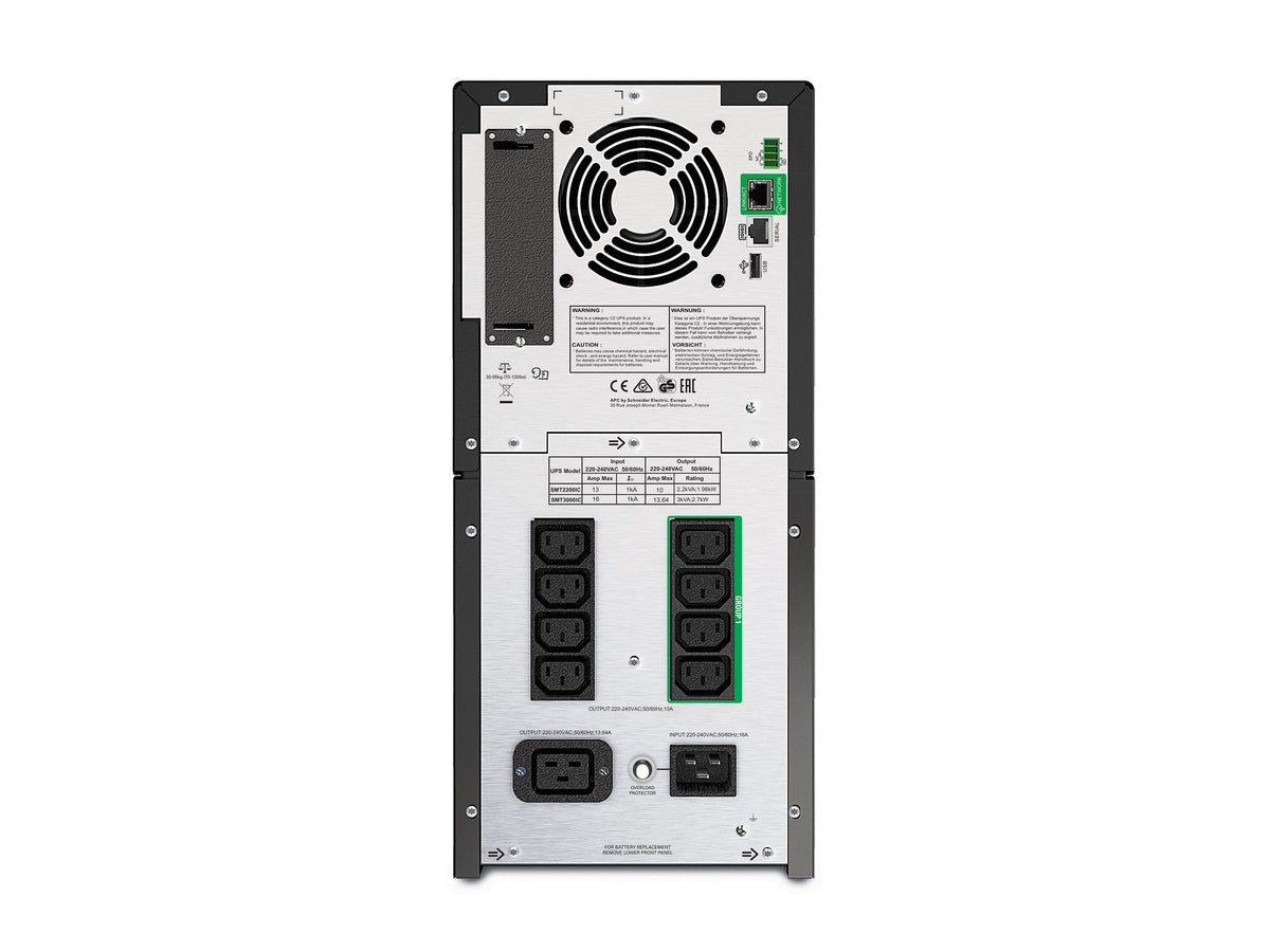 APC Smart-UPS SMT3000IC UPS AC 220/230/240V 2700Watt 3000VA RS-232 USB output connectors 9 Black with APC SmartConnect