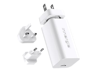INNERGIE Powergear 60C Le plus petit adaptateur secteur 60W Cable USB/C- 1.5m Embouts de voyage UE.UK et US inclus