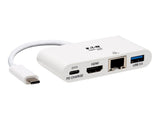 EATON TRIPPLITE USB-C Multiport Adapter - 4K HDMI USB-A Port GbE 60W PD Charging HDCP White