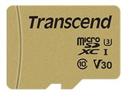 TRANSCEND Carte micro SDHC UHS I 500S Class 10 8 Go adaptateur SD inclus