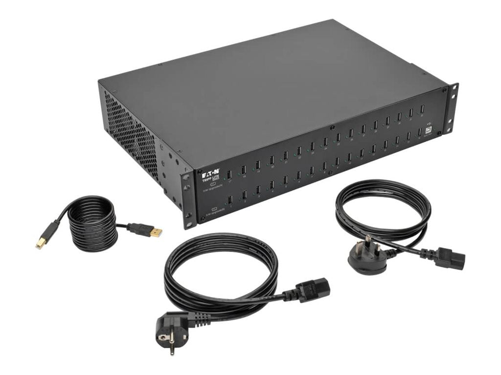EATON TRIPPLITE 32-Port USB Charging Station with Syncing 400Watt 80 A 32 output connectors 32x4pin USB TypeA BK UK